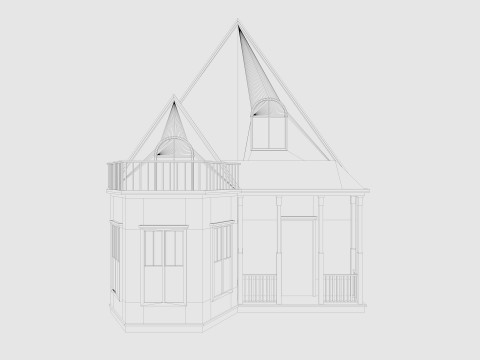 Cartoon House 2 Low-poly 3D Модель