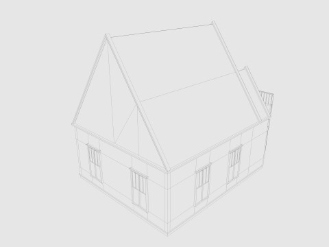 Cartoon House 2 Low-poly 3D Модель