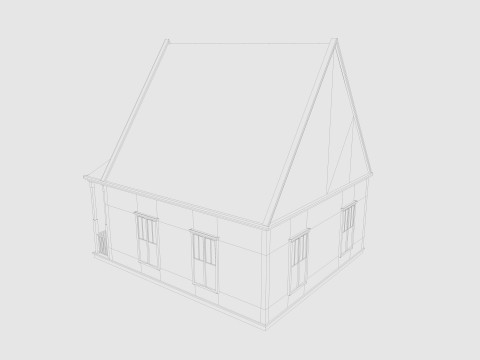 Cartoon House 2 Low-poly 3D Модель