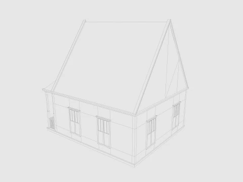 Cartoon House 2 Low-poly 3D Model