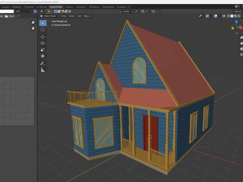 Cartoon House 2 Low-poly 3D Модель