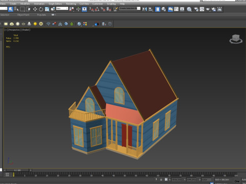 Cartoon House 2 Low-poly 3D Модель