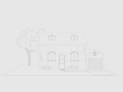 Cartoon House 3 Low-poly 3D Model