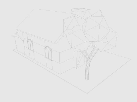 Cartoon House 3 Low-poly 3D Model