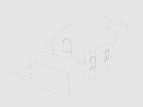 Cartoon House 3 Low-poly 3D Model