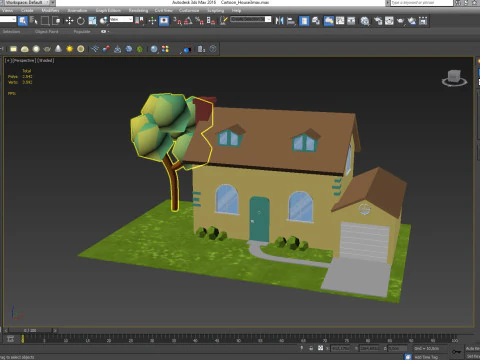 Cartoon House 3 Low-poly 3D Model