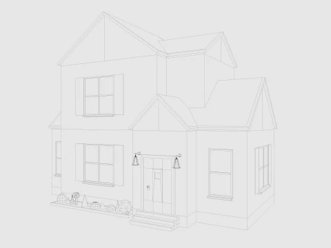 Cartoon House 4 Low-poly 3D Model