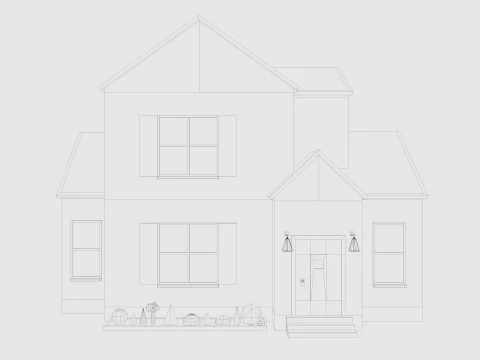 Cartoon House 4 Low-poly 3D Model