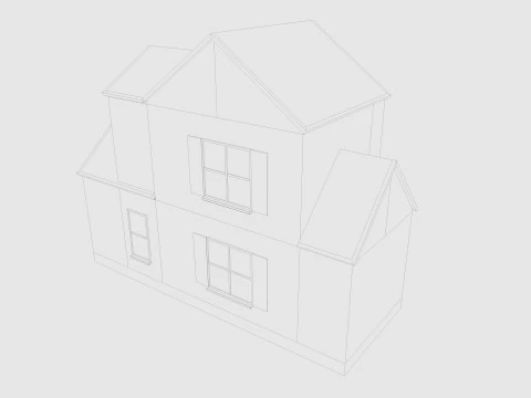 Cartoon House 4 Low-poly 3D Model