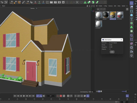 Cartoon House 4 Low-poly 3D Model