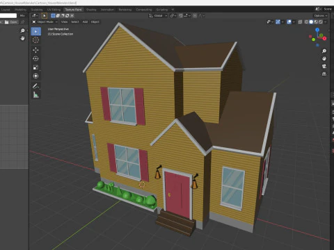 Cartoon House 4 Low-poly 3D Model