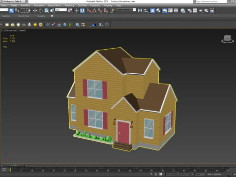 Cartoon House 4 Low-poly 3D Model