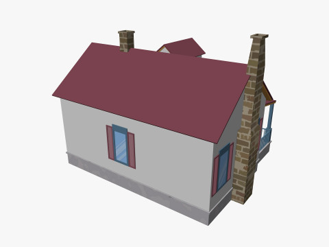 Cartoon House 5 Low-poly 3D Model