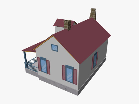 Cartoon House 5 Low-poly 3D Model