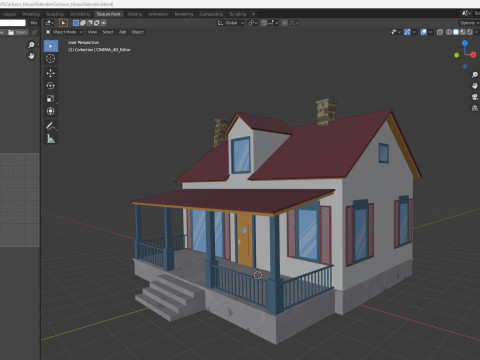 Cartoon House 5 Low-poly 3D Model