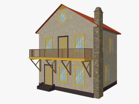 Cartoon House 6 low poly 3Dモデル