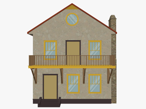 Cartoon House 6 low poly 3D 模型