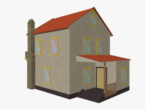 Cartoon House 6 low poly 3D Model