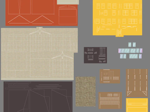 Cartoon House 6 low poly 3D Model