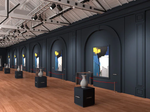 Art Gallery Exhibition Loft 3D Model