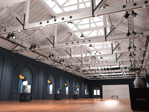 Art Gallery Exhibition Loft 3D Model