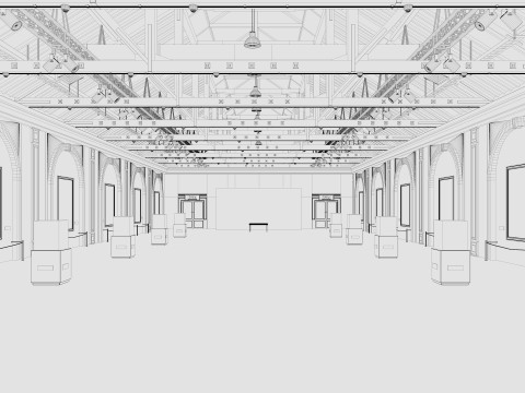 Art Gallery Exhibition Loft 3D-Modell