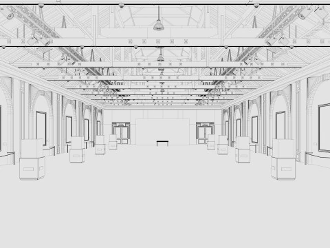 Art Gallery Exhibition Loft 3D Model