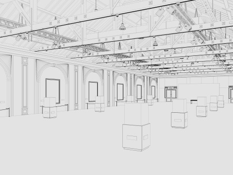 Art Gallery Exhibition Loft 3D-Modell