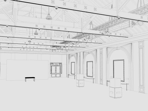 Art Gallery Exhibition Loft 3D Model