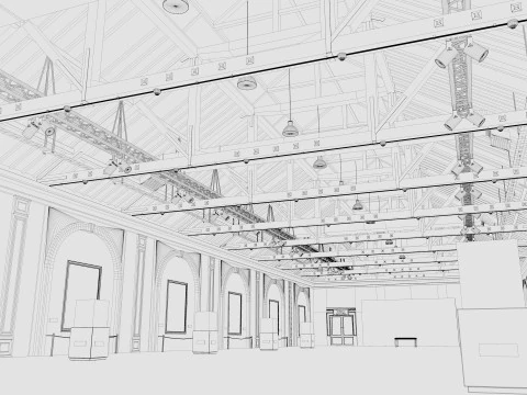 Art Gallery Exhibition Loft 3D Model