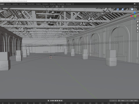 Art Gallery Exhibition Loft 3D-Modell