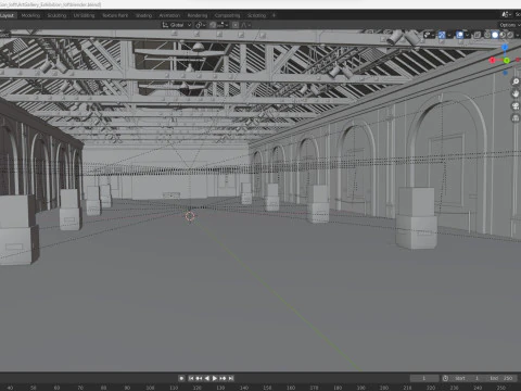 Art Gallery Exhibition Loft 3D Model
