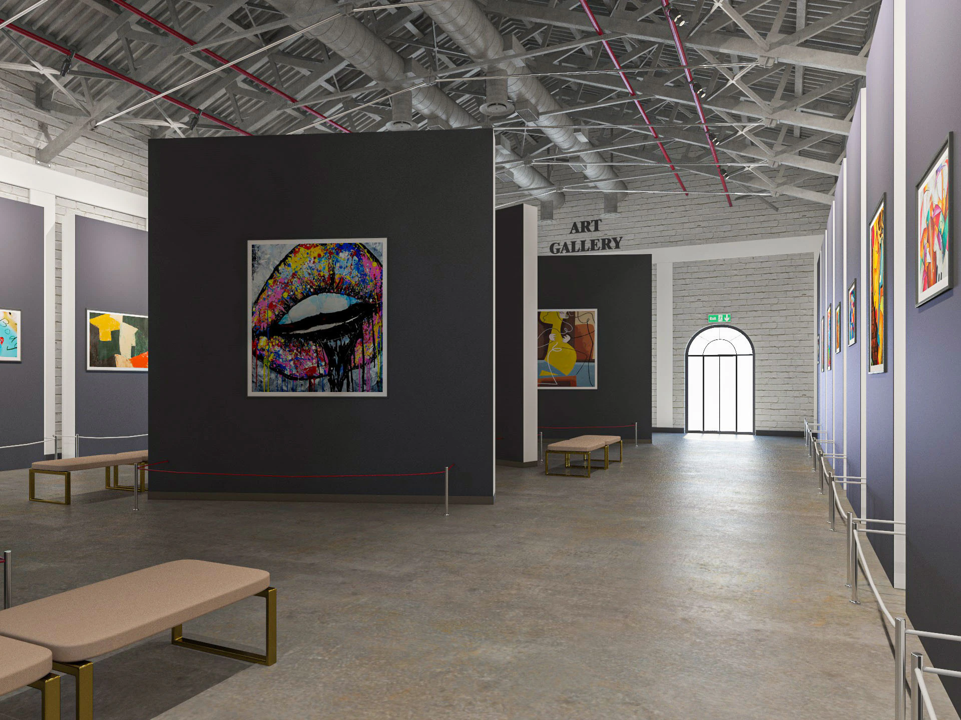 Art Gallery 3D Model .c4d .max .obj .3ds .fbx .stl .blend 