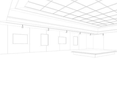 Art Gallery Exhibition 2 3D Model