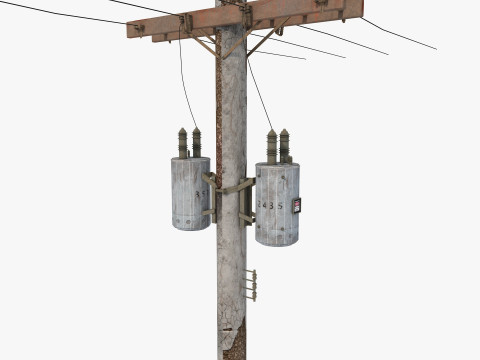 Abandoned Electric Pole 3D Model