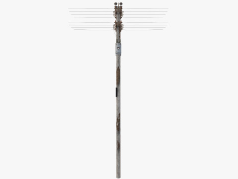 Abandoned Electric Pole Model 3D