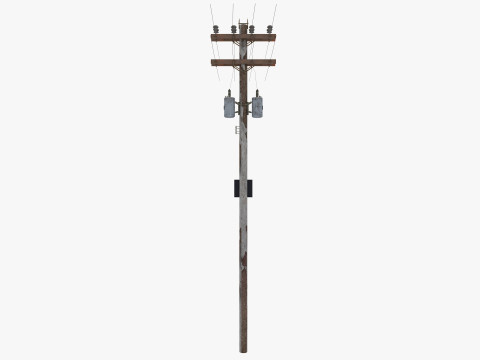 Abandoned Electric Pole Model 3D