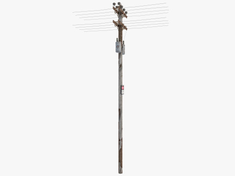 Abandoned Electric Pole Model 3D