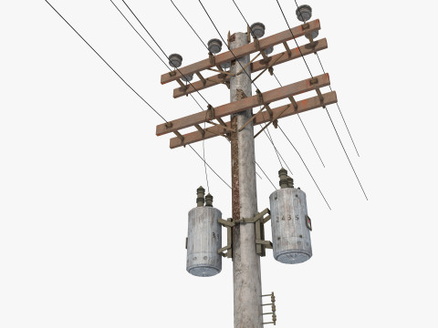 Abandoned Electric Pole Model 3D