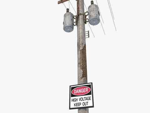 Abandoned Electric Pole Model 3D