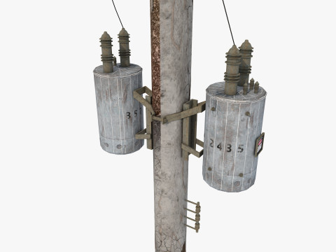 Abandoned Electric Pole Model 3D
