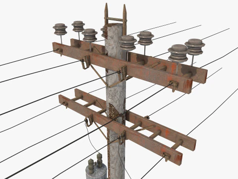 Verlassener Strommast 3D Modell