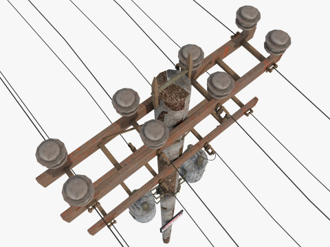 Abandoned Electric Pole Model 3D