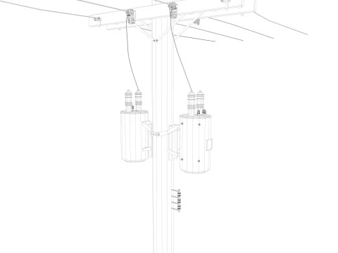 Verlassener Strommast 3D Modell