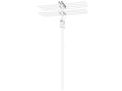 Abandoned Electric Pole Model 3D