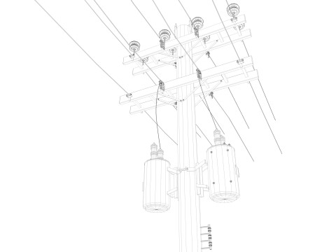 Abandoned Electric Pole Model 3D