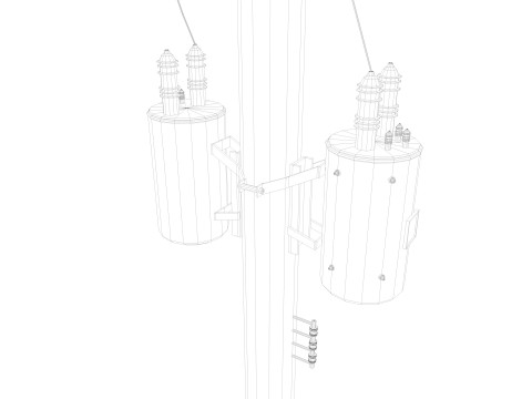 Abandoned Electric Pole Model 3D