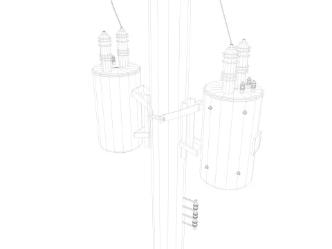 Verlassener Strommast 3D Modell