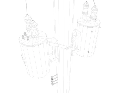 Verlassener Strommast 3D Modell