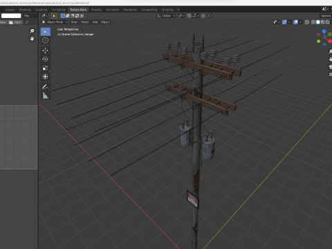 Abandoned Electric Pole Model 3D